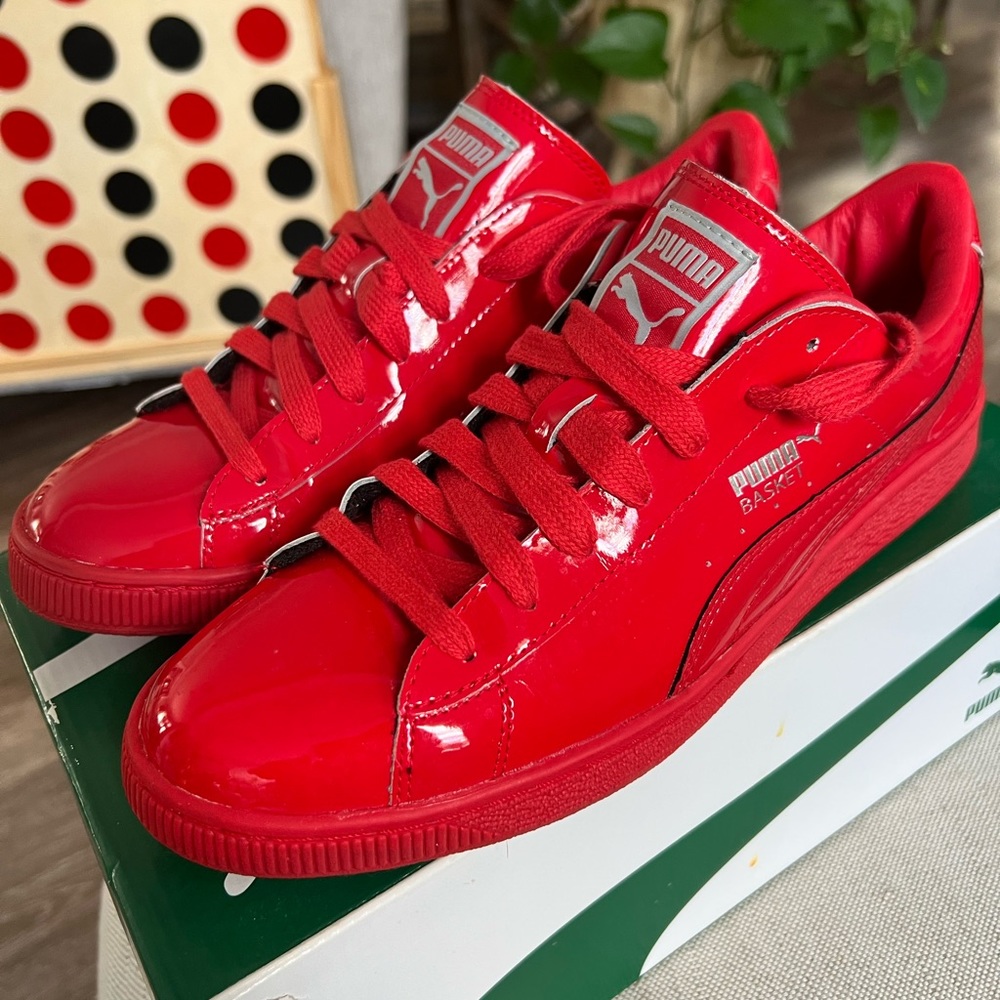 Puma Basket Classic Patent Emboss Red